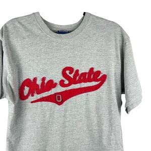 Old Varsity Heather Gray Ohio State‎ Tee – Red Embroidered Design, Size XL